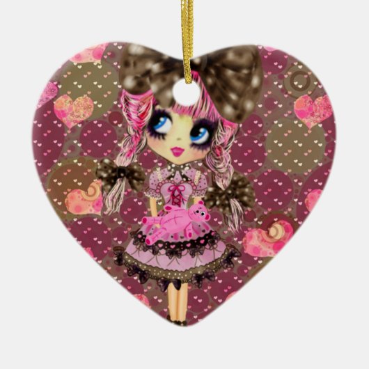 Chocolate Bubbles Kawaii Sweet Lolita PinkyP Keramisch Ornament (Voorkant)