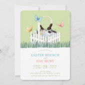Chocolate Bunny Easter Brunch Egg Hunt Invitation Kaart (Voorkant)