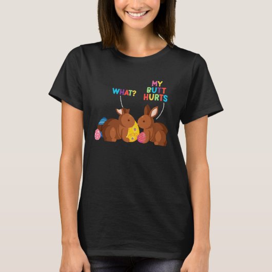 Chocolate Bunny Easter Day Basket  Teens My Butt H T-shirt (Voorkant)