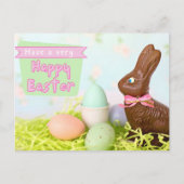 Chocolate Bunny Happy Easter Briefkaart (Voorkant)
