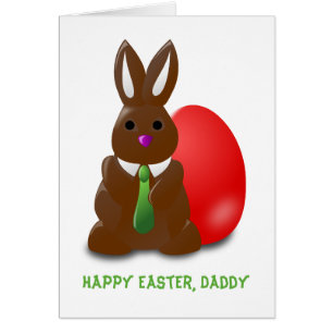 Chocolate Bunny Happy Easter Daddy Wenskaart