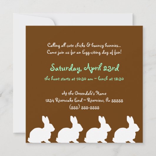 Chocolate Bunny Kaart (Achterkant)