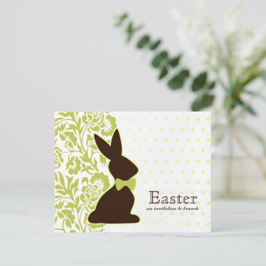 Chocolate Bunny-uitnodigingen Kaart (Staand voorkant)