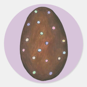 Chocolate Butterroompoladot paaseieren Snoep Ronde Sticker