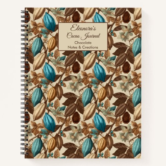 Chocolate Cacao Tasting Journal Spiral Notebook Notitieboek (Voorkant)
