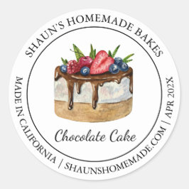Chocolate Cake Baking Modern label