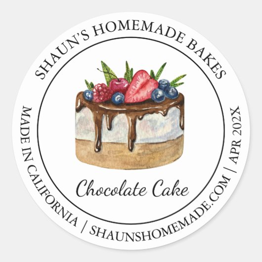 Chocolate Cake Baking Modern label (Voorkant)