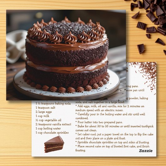 Chocolate Cake Recipe Briefkaart