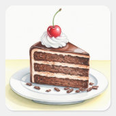 Chocolate Cake Square Sticker (Voorkant)