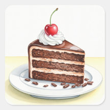 Chocolate Cake Square Sticker
