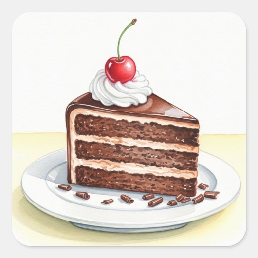 Chocolate Cake Square Sticker (Voorkant)