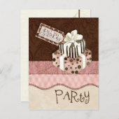 Chocolate Cake Verjaardagsfeest Uitnodiging (Voorkant / Achterkant)