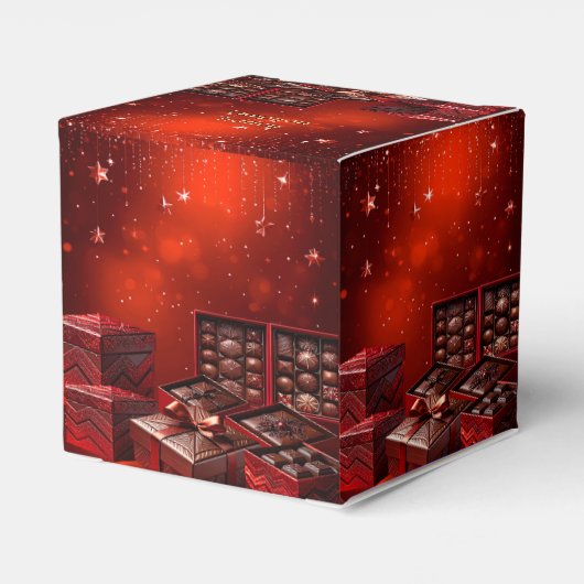 Chocolate Candy Christmas Holiday Favor Box Bedankdoosjes (Achterkant)