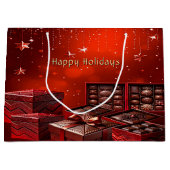 Chocolate Candy Christmas Holiday Gift Bag Groot Cadeauzakje (Voorkant)