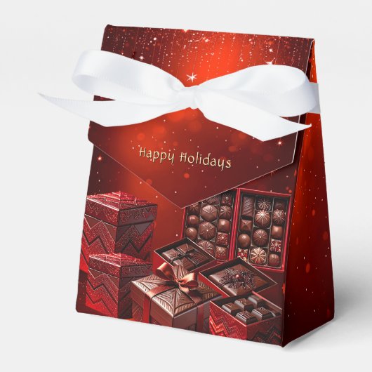 Chocolate Candy Christmas Holiday Gift Box Bedankdoosjes (Voorkant Zijde)