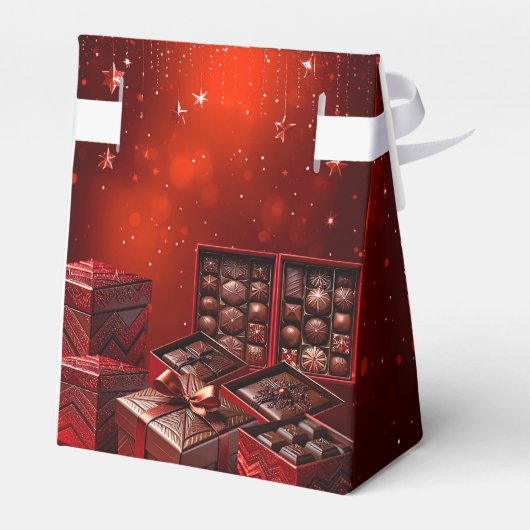 Chocolate Candy Christmas Holiday Gift Box Bedankdoosjes (Achterkant)