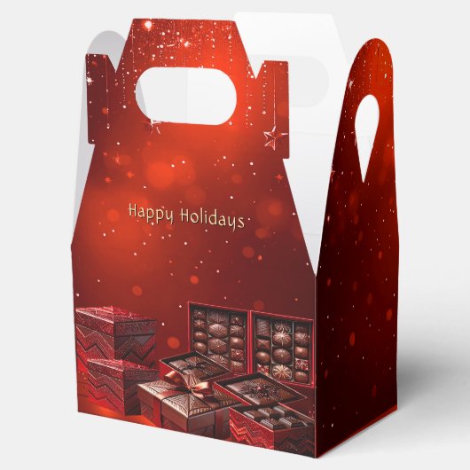 Chocolate Candy Christmas Holiday Gift Box Bedankdoosjes (Geopend)