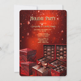 Chocolate Candy Christmas Holiday Invitation Kaart