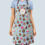 Chocolate Candy Confectionery Custom Name Schort<br><div class="desc">Delicious chocolate and candy confectionery pattern full of sweet treats and temptations!
Customize by changing the text and background color.</div>