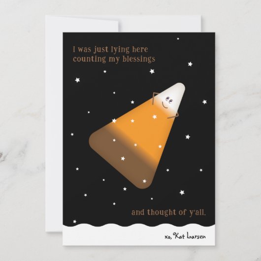 Chocolate Candy Corn Happy Herfst Holiday Kaart (Voorkant)