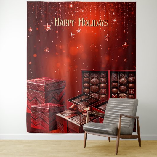Chocolate Candy Holiday Backdrop Wandkleed (In situ)