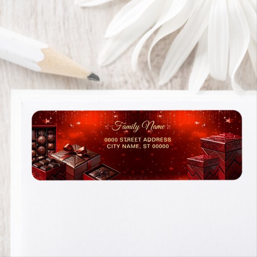 Chocolate Candy Holiday Return Address Label (Insitu)