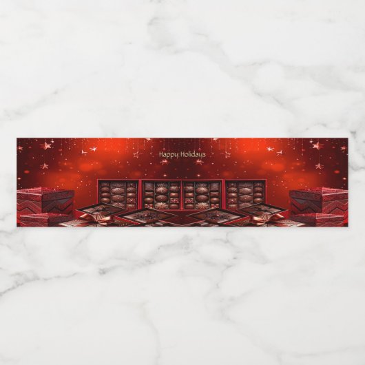 Chocolate Candy Holiday Water Bottle Label Waterfles Etiket (Enkel label)