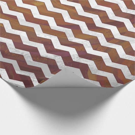 Chocolate Carmel Swirl Chevron Pattern Cadeaupapier (Hoek)