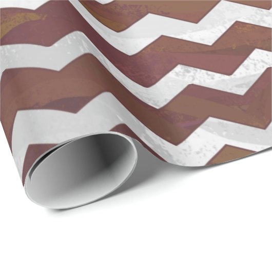 Chocolate Carmel Swirl Chevron Pattern Cadeaupapier (Rol Hoek)