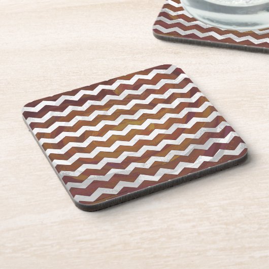 Chocolate Carmel Swirl Chevron Pattern Drankjes Onderzetter (Linkerzijde)