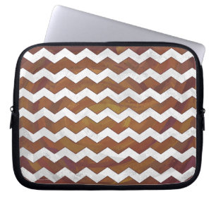Chocolate Carmel Swirl Chevron Pattern Laptop Sleeve