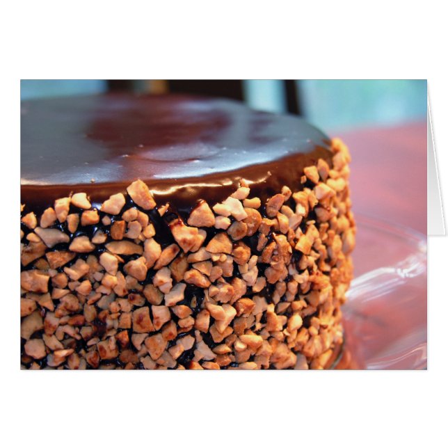 Chocolate Cashew Brownie Cake Card (Blank) (Voorkant Horizontaal)