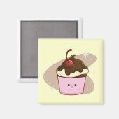 Chocolate Cherry Cupcake Magneet (Voorkant / Achterkant)
