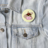 Chocolate Cherry Cupcake Ronde Button 5,7 Cm (In situ)