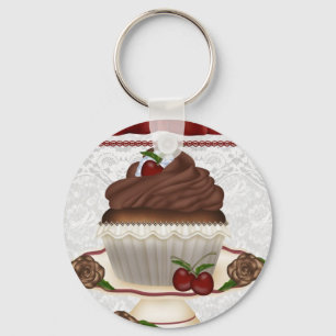 Chocolate Cherry Cupcake Sleutelhanger