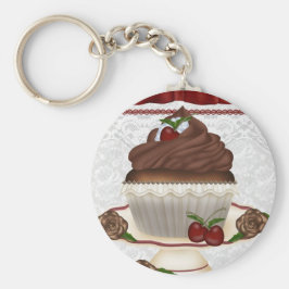 Chocolate Cherry Cupcake Sleutelhanger