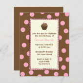 Chocolate Cherry Cupcake-uitnodigingen Kaart (Voorkant / Achterkant)