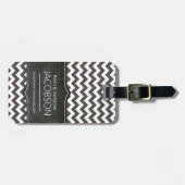 Chocolate Chevron Chalkboard - Aangepast Bagagelabel (Voorkant horizontaal)