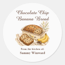 Chocolate Chip Banana Brood Cadeau Label