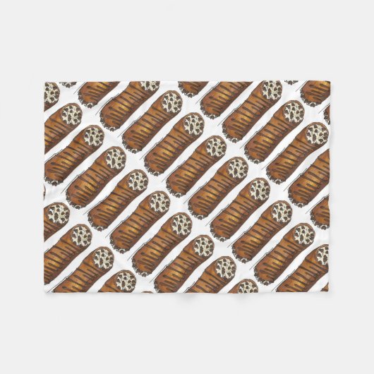 Chocolate Chip Cannoli Italiaanse dessert Pastry Fleece Deken (Voorkant (Horizontaal))
