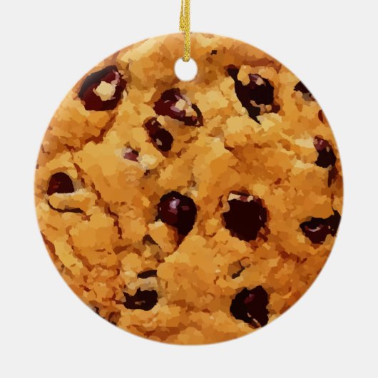 Chocolate Chip Cookie Afbeelding Keramisch Ornament (Achterkant)