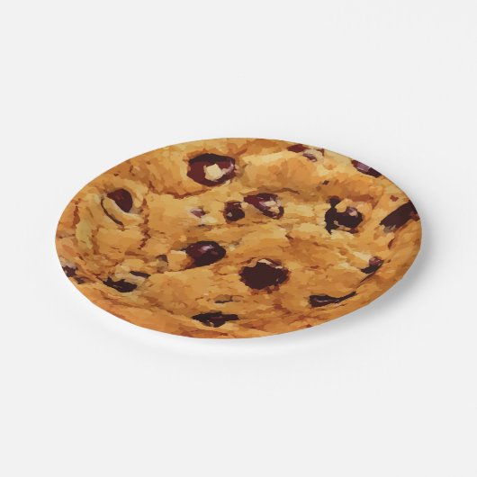 Chocolate Chip Cookie Afbeelding Papieren Bordje (Gekanteld)