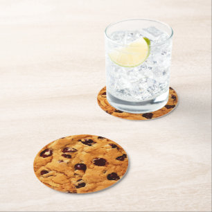 Chocolate Chip Cookie Afbeelding Ronde Kartonnen Onderzetter