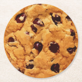 Chocolate Chip Cookie Afbeelding Ronde Kartonnen Onderzetter
