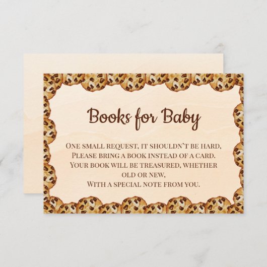 Chocolate Chip Cookie Books for Baby Insert Bedankkaart (Voorkant / Achterkant)