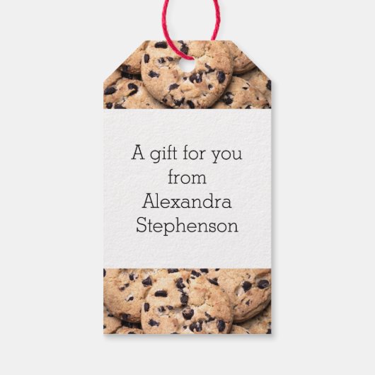 Chocolate Chip Cookie close-up Cadeaulabel (Achterkant)