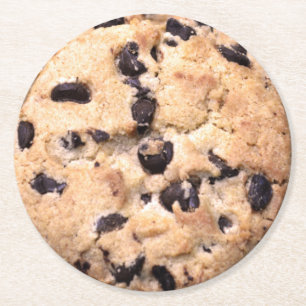 Chocolate Chip Cookie close-up Ronde Kartonnen Onderzetter