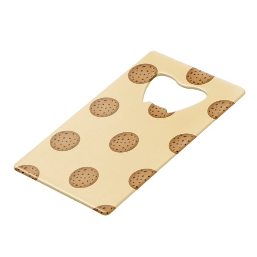 Chocolate Chip Cookie  Creditkaart Flessenopener (Achterkant Gekanteld)