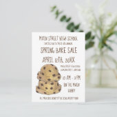 Chocolate Chip Cookie Dough Bake Sale Cookies Uitnodiging Briefkaart (Staand voorkant)