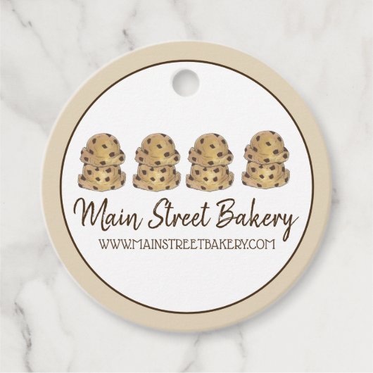 Chocolate Chip Cookie Dough Bakery Pastry Chef Bedankjes Labels (Voorkant)